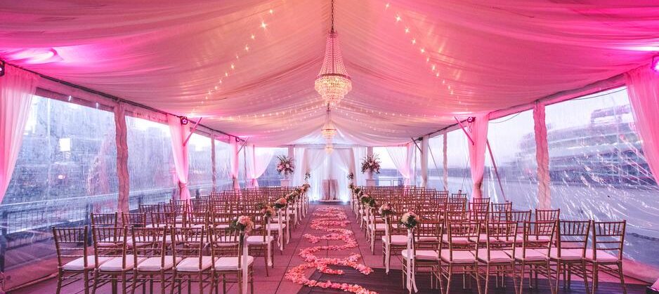 Wedding Uplighting and Gatsby Chandelier