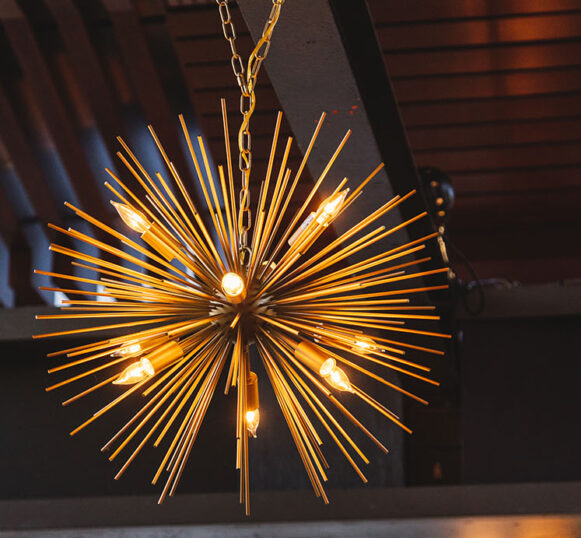 A mid-century modern Sputnik chandelier